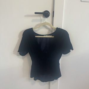 Velvet deep navy blouse